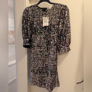 Zara NWT Sequin Black Dress